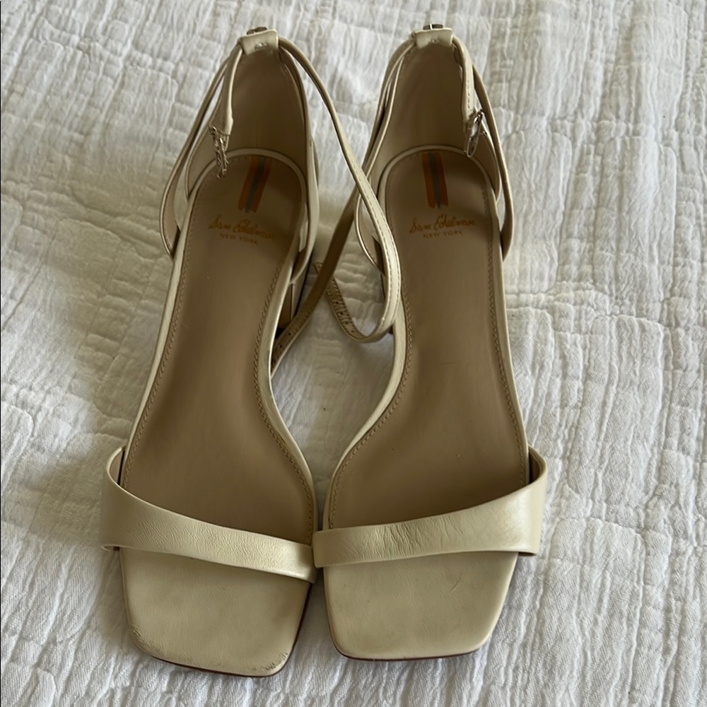 Sam Edelman Ivory/Beige Strappy Sandal heels